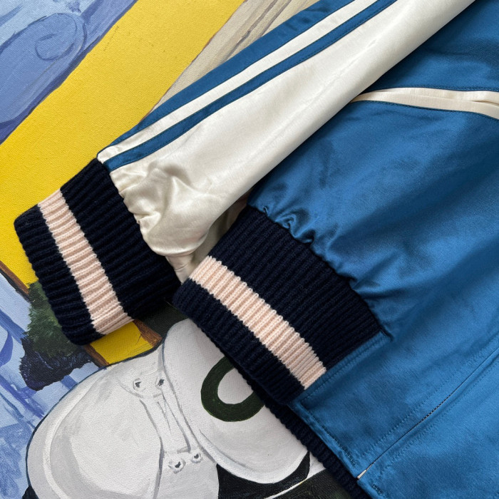 Gucci  Baseball Jersey Zip Up Jacket Blue #nigo4583