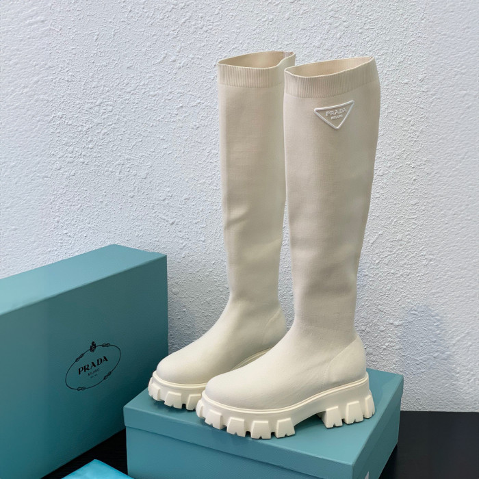 Prada Monolith Knit Booties Knitted Stretch Sock Boots Shoes #nigo96294
