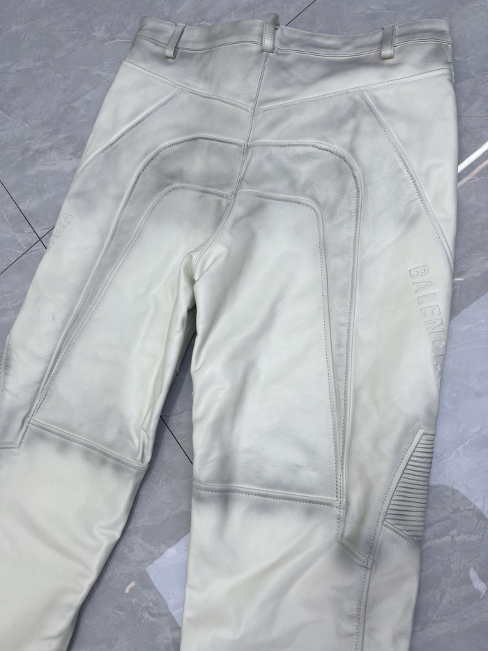 Balenciaga Men's Oversized Biker Jacket Baggy Pants In White #nigo95117