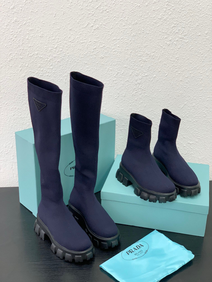 Prada Monolith Knit Booties Knitted Stretch Sock Boots Shoes #nigo96294