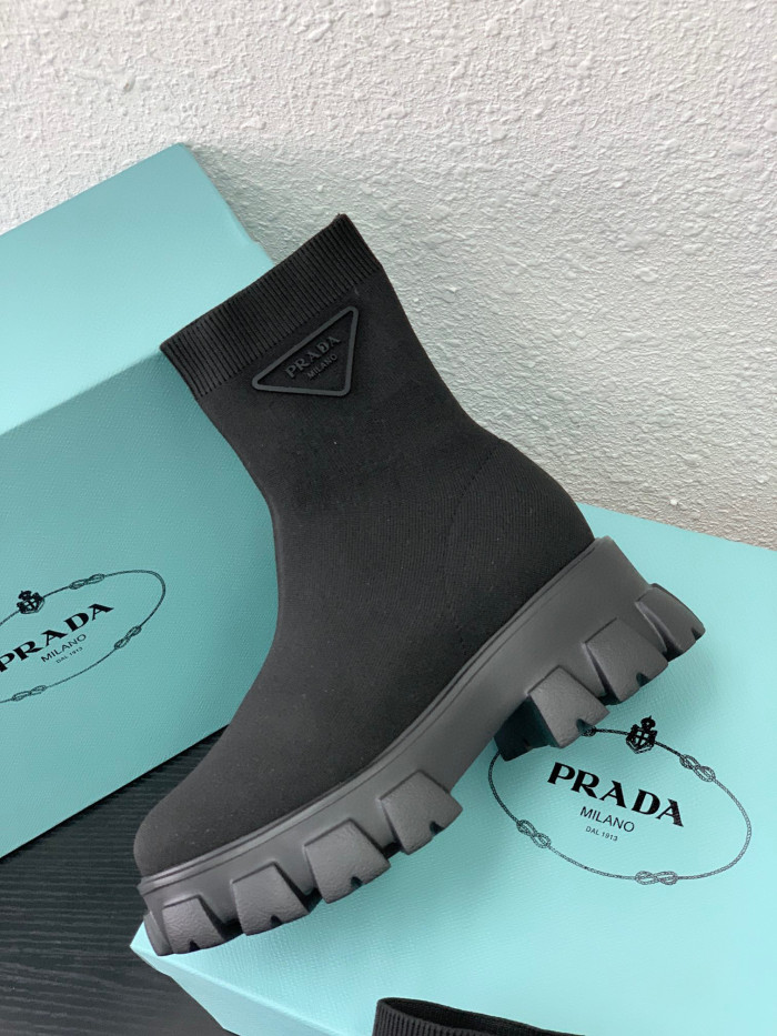 Prada Monolith Knit Booties Knitted Stretch Sock Boots Shoes #nigo96294
