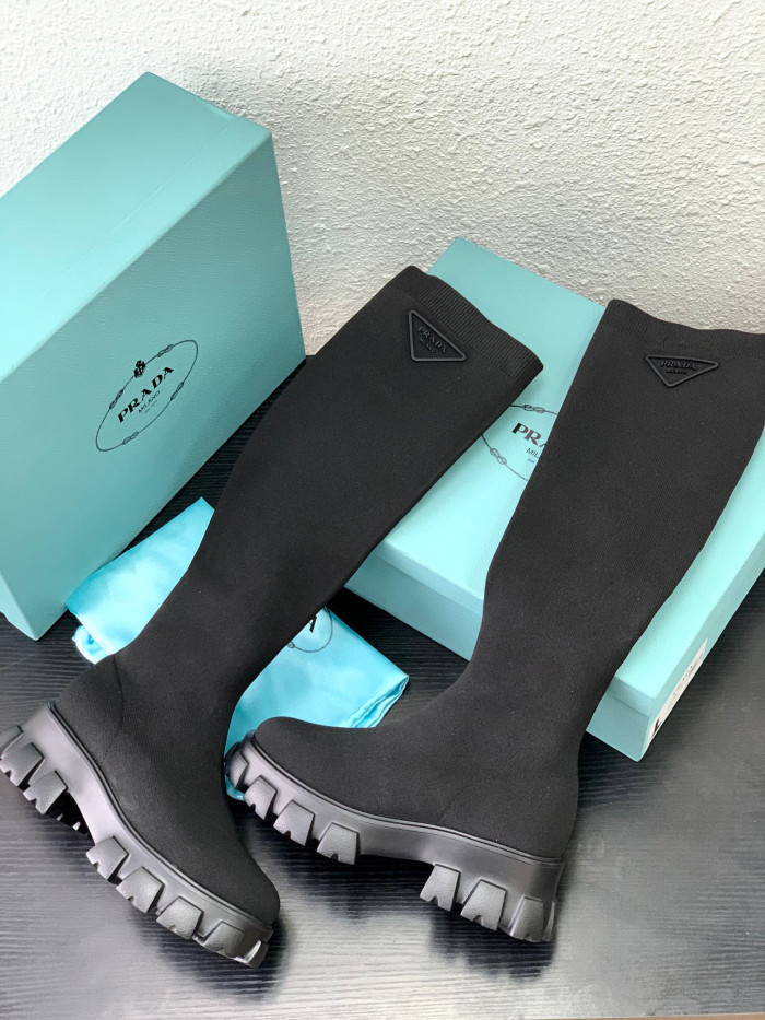 Prada Monolith Knit Booties Knitted Stretch Sock Boots Shoes #nigo96294
