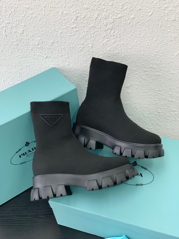 Prada Monolith Knit Booties Knitted Stretch Sock Boots Shoes #nigo96294