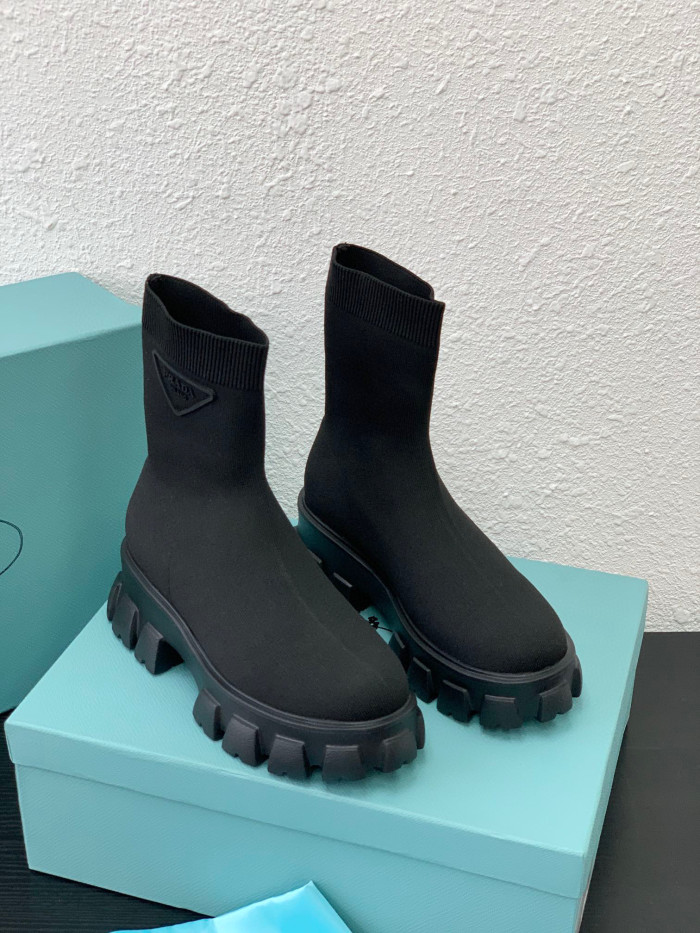 Prada Monolith Knit Booties Knitted Stretch Sock Boots Shoes #nigo96294