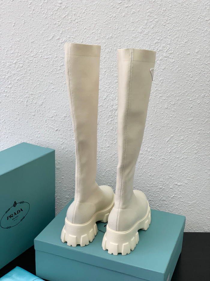 Prada Monolith Knit Booties Knitted Stretch Sock Boots Shoes #nigo96294
