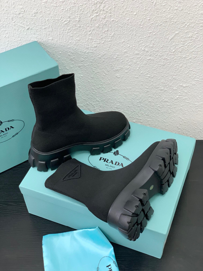 Prada Monolith Knit Booties Knitted Stretch Sock Boots Shoes #nigo96294