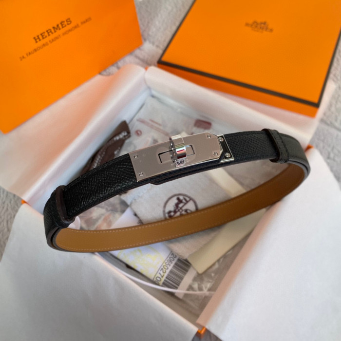 Hermes Black Leather Fine Decorative Waistband #nigo21724