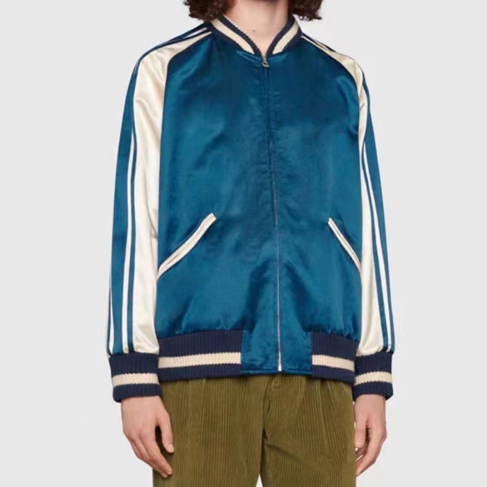 Gucci  Baseball Jersey Zip Up Jacket Blue #nigo4583