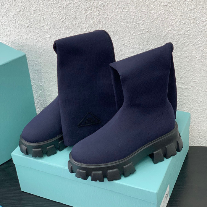 Prada Monolith Knit Booties Knitted Stretch Sock Boots Shoes #nigo96294