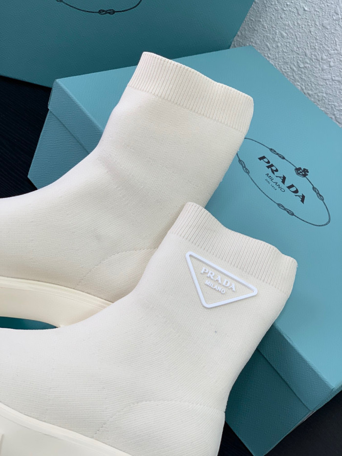 Prada Monolith Knit Booties Knitted Stretch Sock Boots Shoes #nigo96294