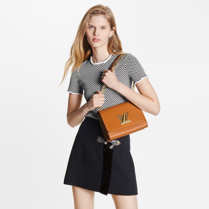 Louis Vuitton TWIST Black Leather Chain Bag #nigo21725