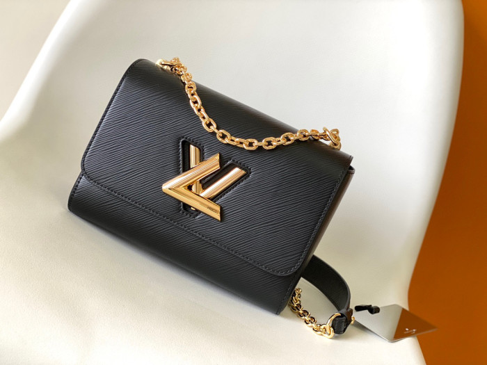 Louis Vuitton TWIST Black Leather Chain Bag #nigo21725