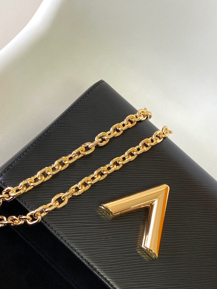 Louis Vuitton TWIST Black Leather Chain Bag #nigo21725