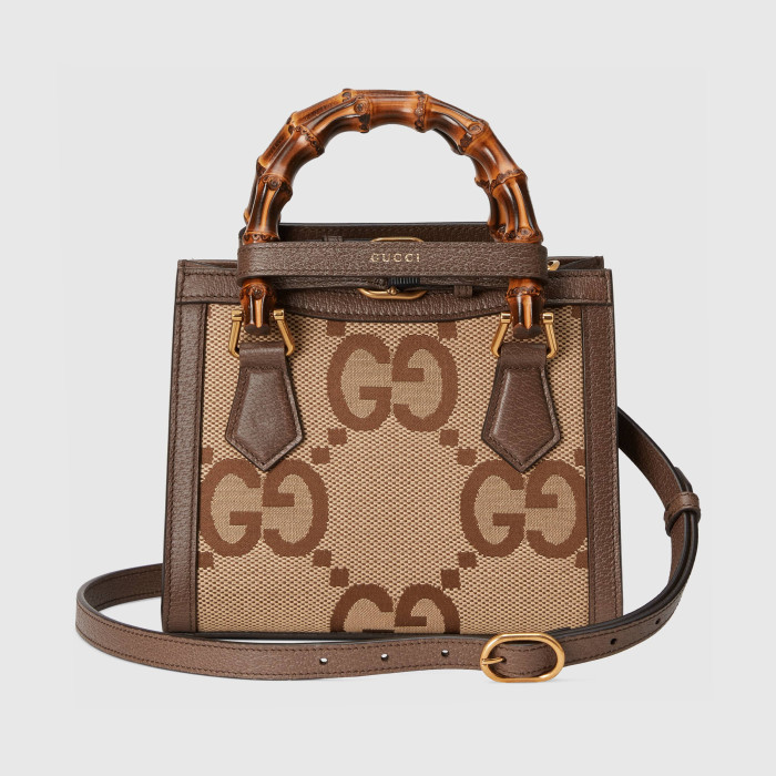 Gucci Diana Leather Printed Portable Bamboo Joint Bag #nigo53124