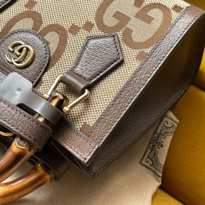 Gucci Diana Leather Printed Portable Bamboo Joint Bag #nigo53124