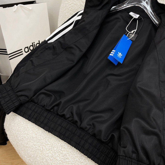 Adidas Orginals Striped Sports Stand-Up Collar Zip Jacket #nigo96324