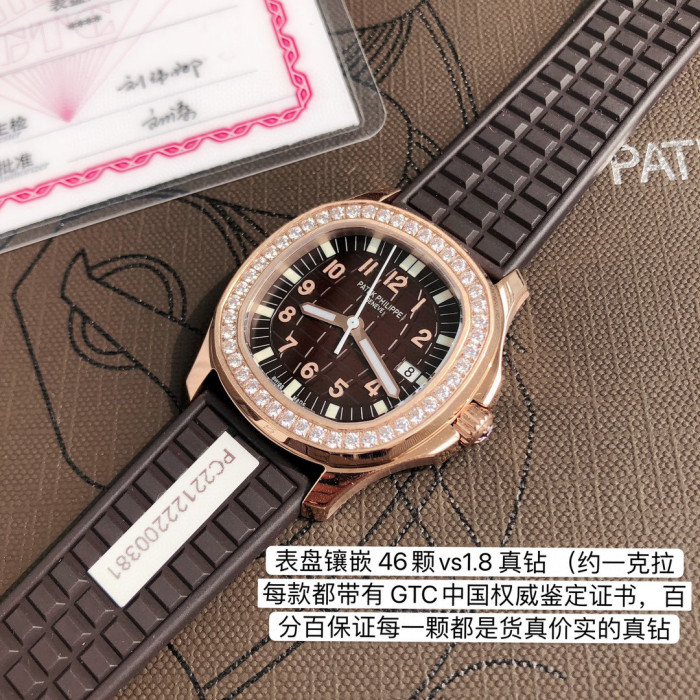 Patek Philippe Mechanical Watches With Diamonds On Silicone Straps Watch #nigo96352