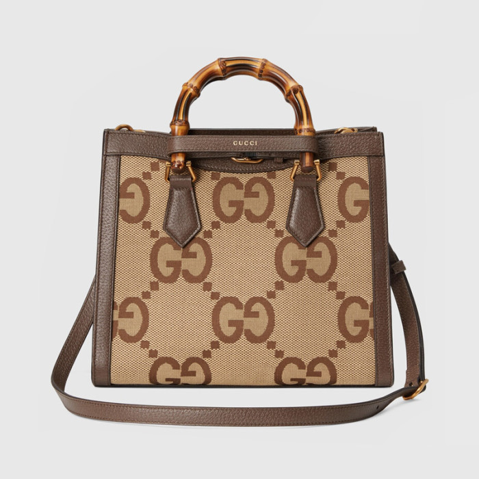 Gucci Diana Leather Printed Portable Bamboo Joint Bag #nigo53124