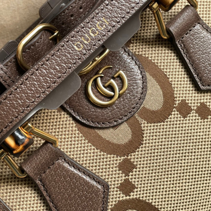 Gucci Diana Leather Printed Portable Bamboo Joint Bag #nigo53124