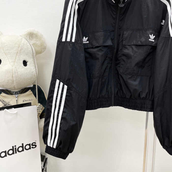 Adidas Orginals Striped Sports Stand-Up Collar Zip Jacket #nigo96324