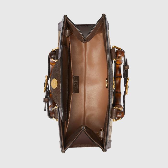 Gucci Diana Leather Printed Portable Bamboo Joint Bag #nigo53124