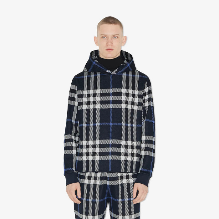 Burberry Check Cotton Jacquard Hoodie Plaid Sweatshirt Pullover #nigo96325