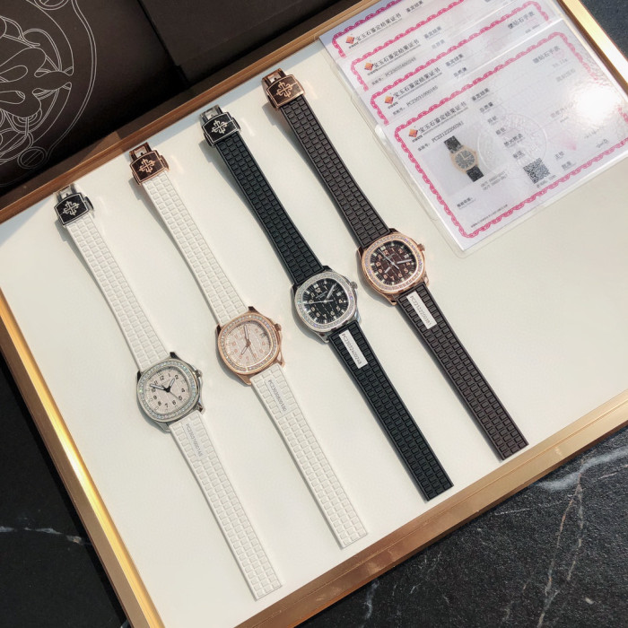 Patek Philippe Mechanical Watches With Diamonds On Silicone Straps Watch #nigo96352