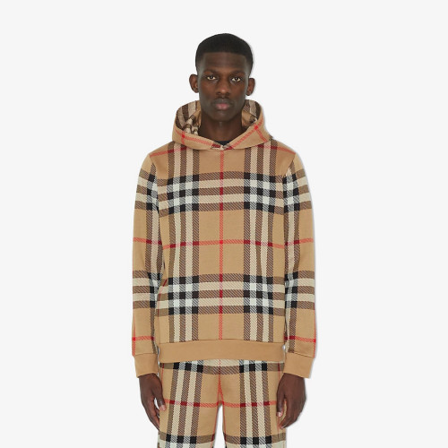 Burberry Check Cotton Jacquard Hoodie Plaid Sweatshirt Pullover #nigo96325