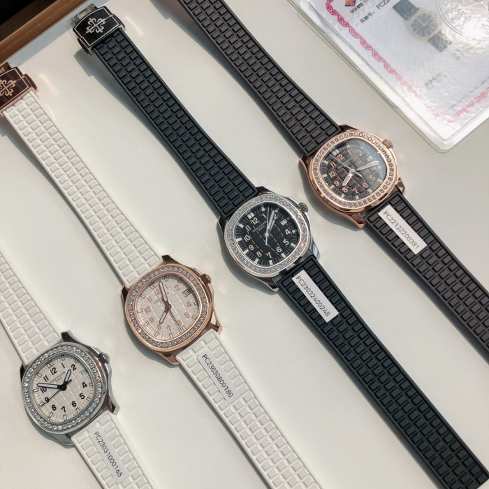 Patek Philippe Mechanical Watches With Diamonds On Silicone Straps Watch #nigo96352