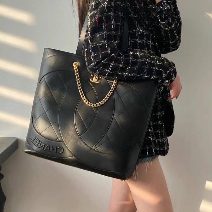CHANEL NIGO Large Capacity Leather Handbag #nigo21246