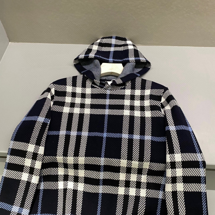 Burberry Check Cotton Jacquard Hoodie Plaid Sweatshirt Pullover #nigo96325