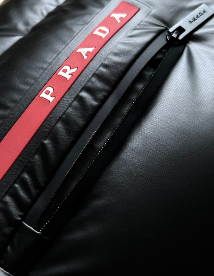 Prada Light Nylon Hooded Puffer Jacket Zip Down Coat #nigo96333