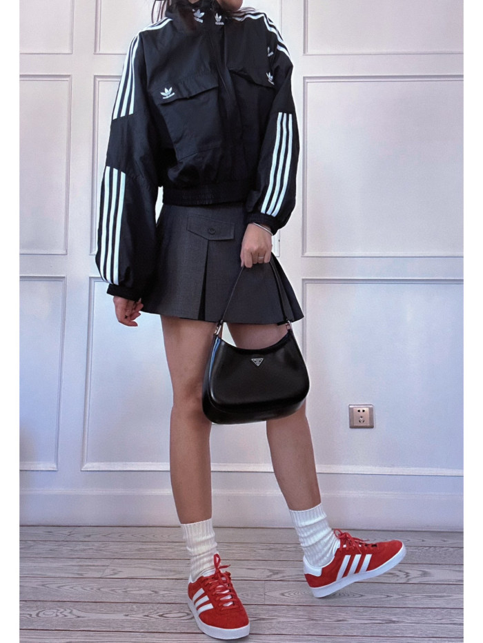Adidas Orginals Striped Sports Stand-Up Collar Zip Jacket #nigo96324