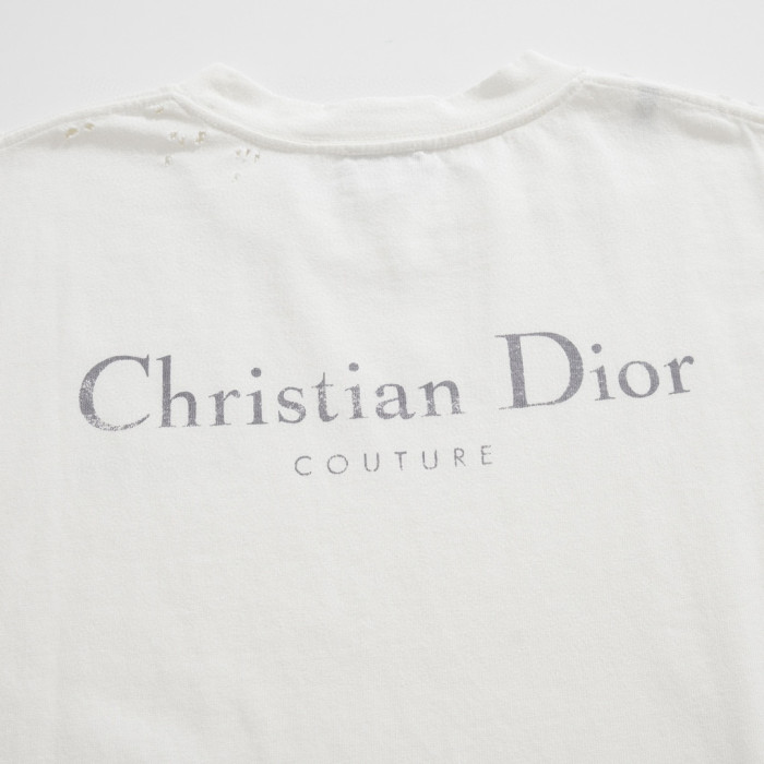 Dior Couture Relaxed-Fit T-Shirt Torn Short Sleeve Solid Colour #nigo96329