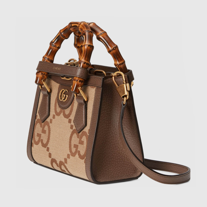 Gucci Diana Leather Printed Portable Bamboo Joint Bag #nigo53124