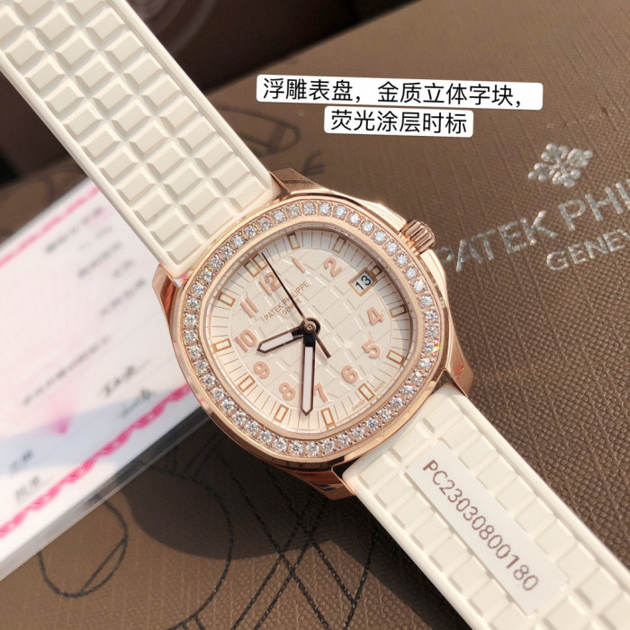 Patek Philippe Mechanical Watches With Diamonds On Silicone Straps Watch #nigo96352