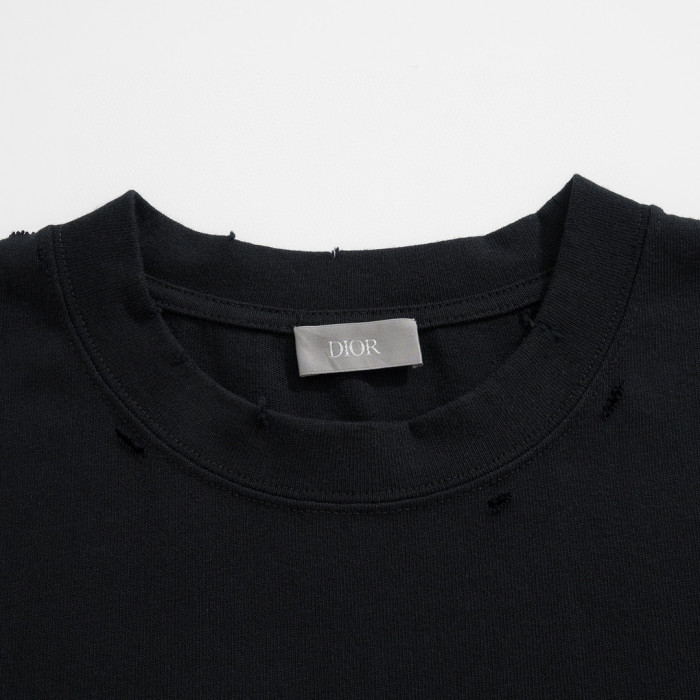 Dior Couture Relaxed-Fit T-Shirt Torn Short Sleeve Solid Colour #nigo96329