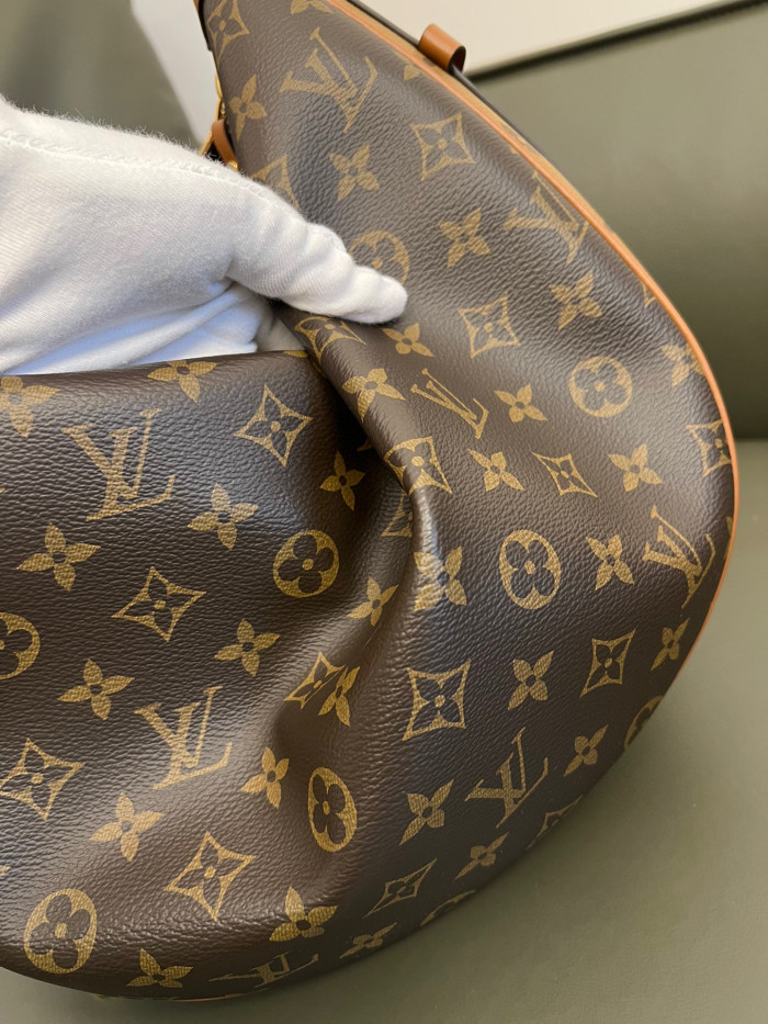 Louis Vuitton Loop Hobo Curry Leather Printed Chain Pea Bun Bag #nigo21736