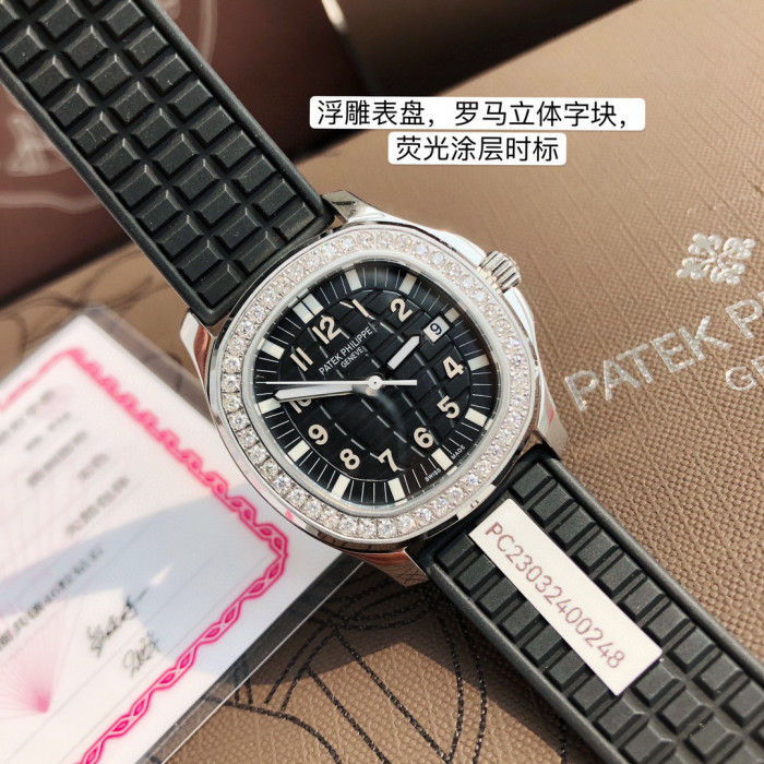 Patek Philippe Mechanical Watches With Diamonds On Silicone Straps Watch #nigo96352