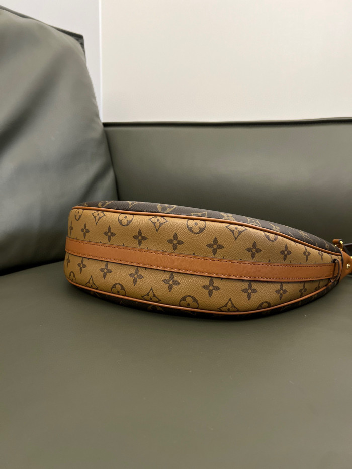 Louis Vuitton Loop Hobo Curry Leather Printed Chain Pea Bun Bag #nigo21736