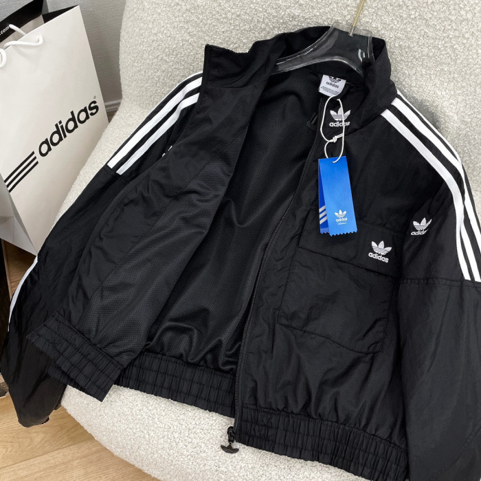 Adidas Orginals Striped Sports Stand-Up Collar Zip Jacket #nigo96324