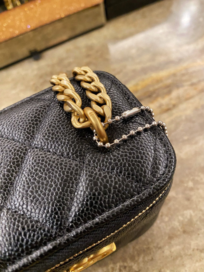 Chanel Leather Textured Small Square Chain Bag #nigo58112