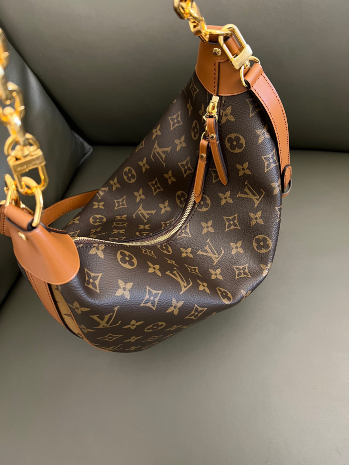 Louis Vuitton Loop Hobo Curry Leather Printed Chain Pea Bun Bag #nigo21736