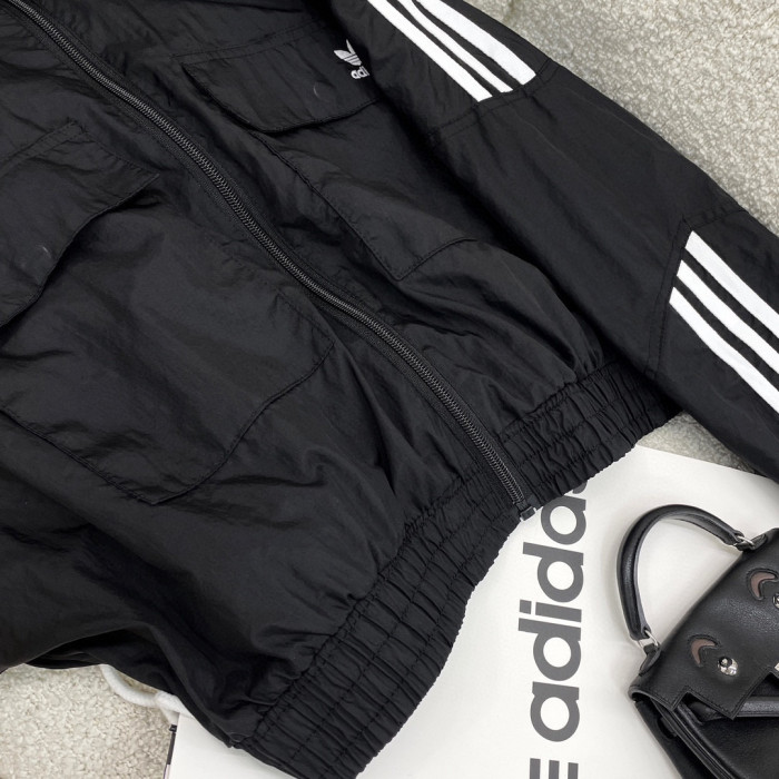 Adidas Orginals Striped Sports Stand-Up Collar Zip Jacket #nigo96324