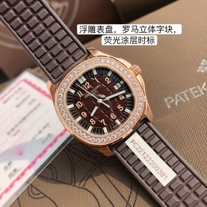 Patek Philippe Mechanical Watches With Diamonds On Silicone Straps Watch #nigo96352