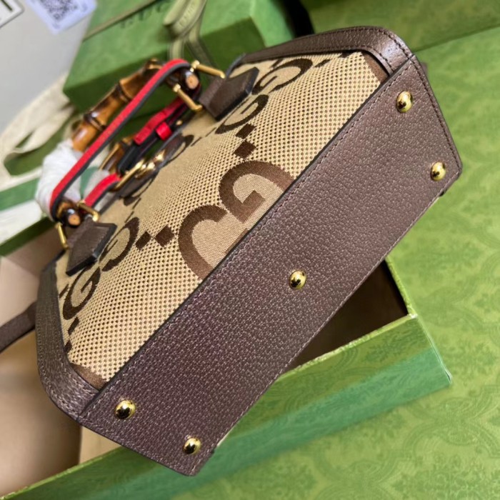 Gucci Diana Leather Printed Portable Bamboo Joint Bag #nigo53124