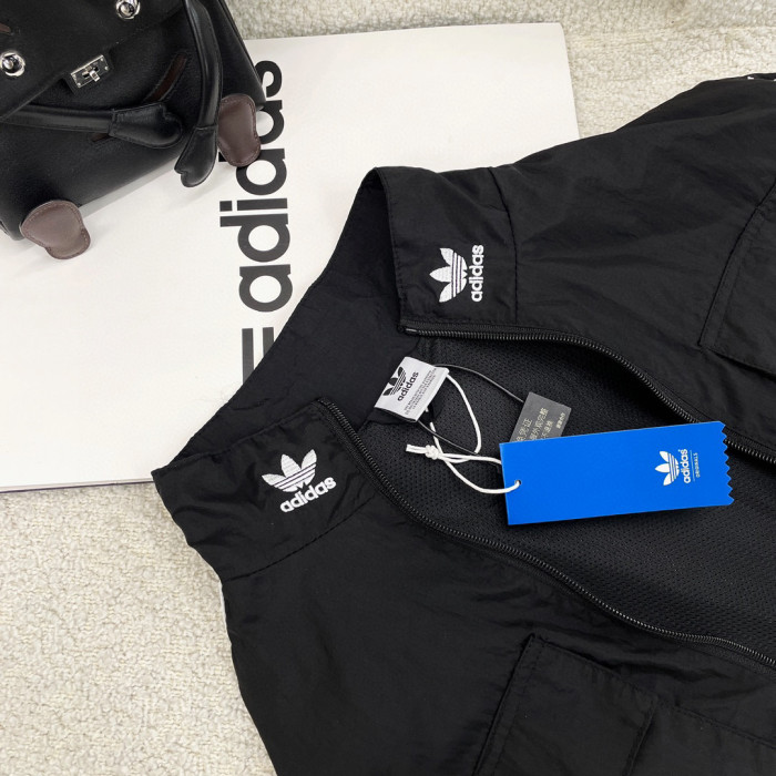 Adidas Orginals Striped Sports Stand-Up Collar Zip Jacket #nigo96324