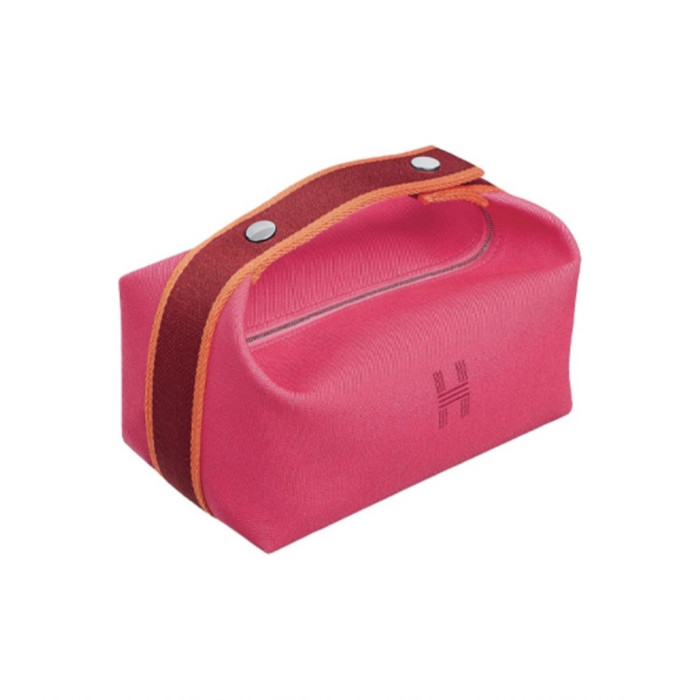 Hermes Leather webbing splicing handbag Makeup bag Handheld  #nigo29177