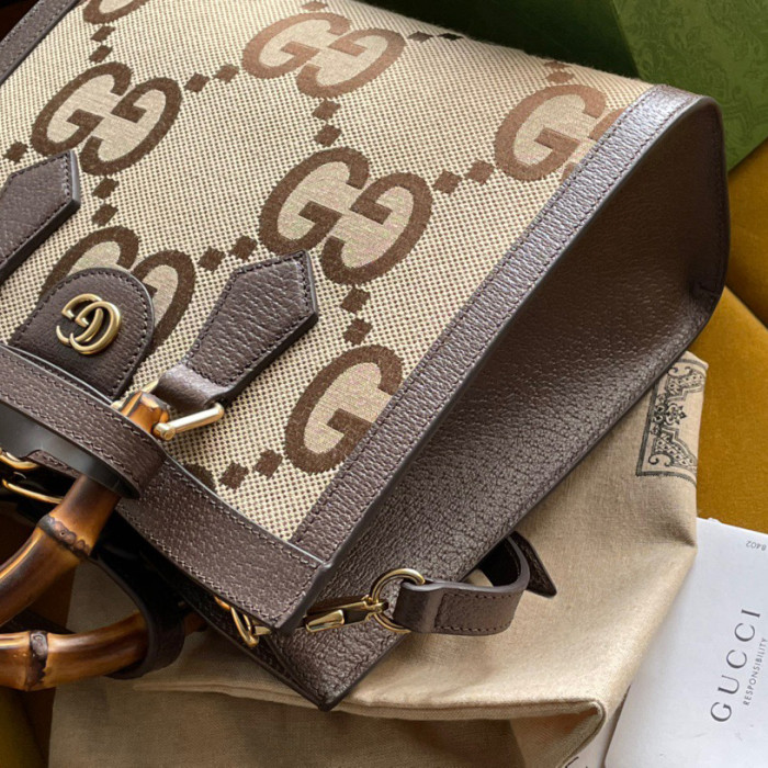 Gucci Diana Leather Printed Portable Bamboo Joint Bag #nigo53124