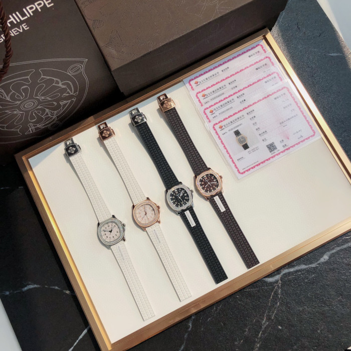 Patek Philippe Mechanical Watches With Diamonds On Silicone Straps Watch #nigo96352